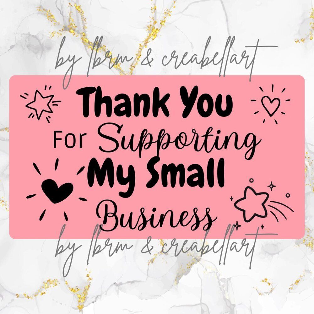 100 thermal Thank you Stickers 2.25" x 1.25" Rectangle